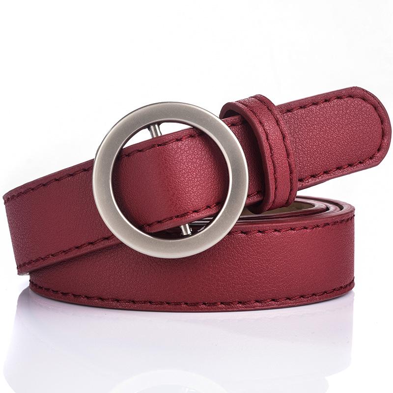 Round Alloy Belt with Black Simple and Easy To Match with Dirt-resistant and Wear-resistant Thin Belt