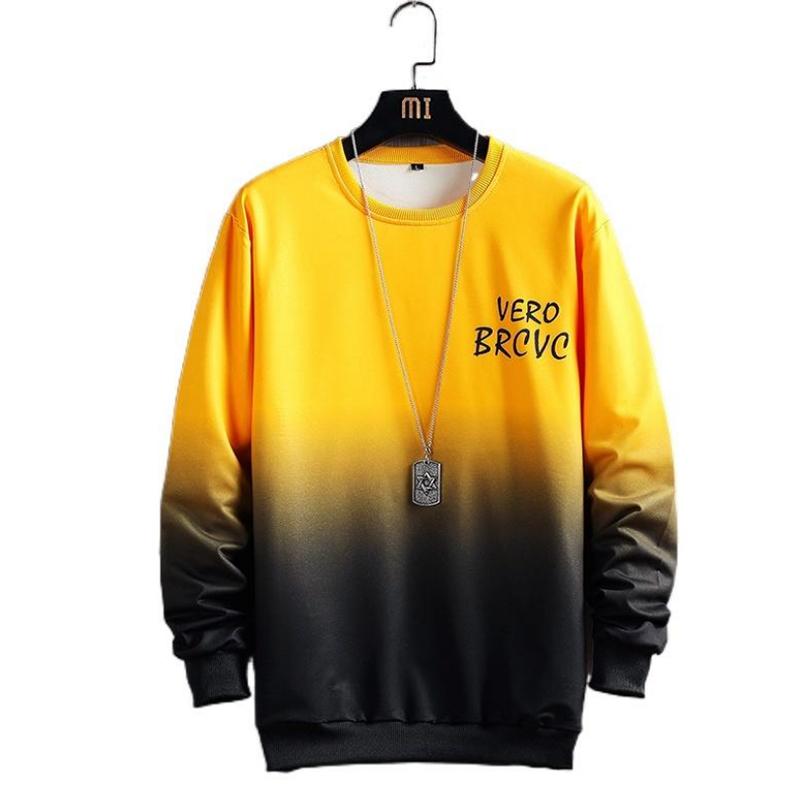 Youth Sweatshirts Men's Large Size Round Neck Trend Loose Casual Gradient Sweater Autumn Hedging