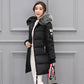 Winter Clothes Korean Style Cotton-padded Jacket Women's Big Fur Collar Coat Slim-fitting Cotton-padded Coat Mid-length Padded Jacket Trendy