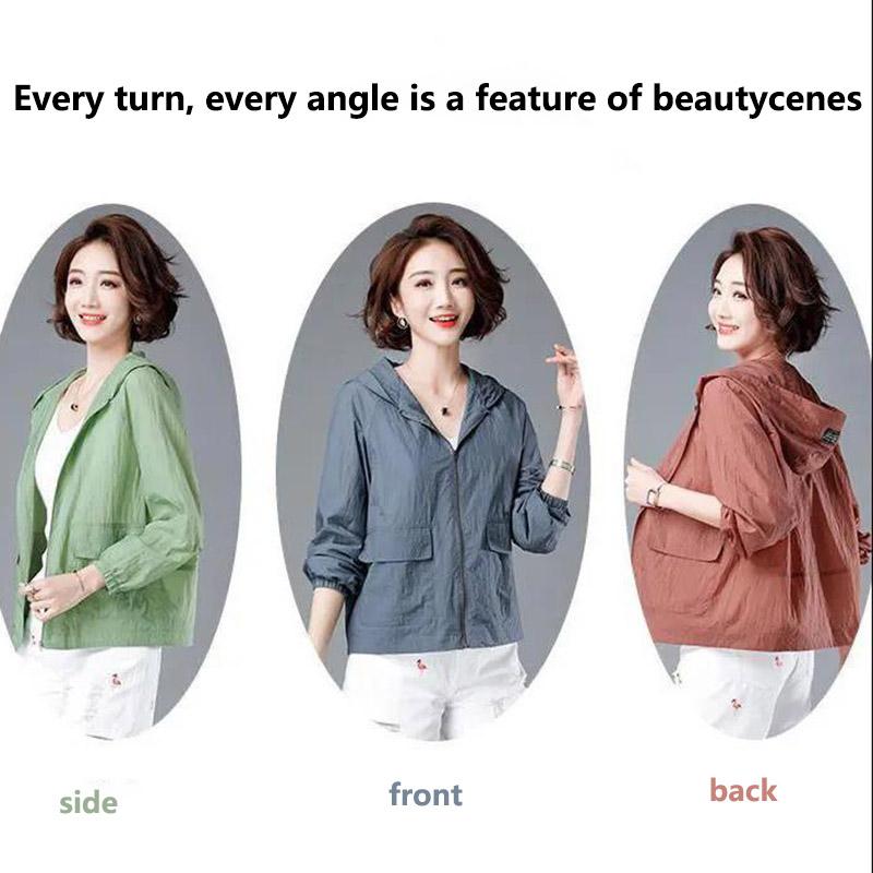 Women's Thin Shirt Short Wild Large Size Sun Protection Long Sleeve Coat