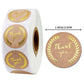 500 Sheets/roll Kraft Paper Round Sticker Thank You Label Sticky Note Baking Packaging Decoration Tasteless