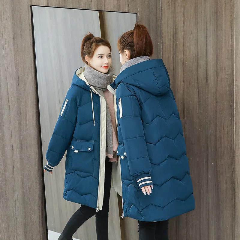 Winter Padded Jacket Women's Mid-length Loose Large Size Padded Jacket Bread Jacket Women