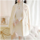Fashionable Beaded Mink Fur Female Jacket Winter Fashion Skirt Suit