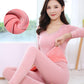 Winter Thermal Underwear Ladies Thick and Velvet Tight-fitting Solid Color Base Cotton Sweater Suit