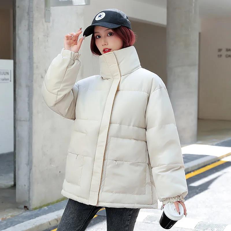 Down Padded Jacket Female Korean Version Loose Hong Kong Style Student Ins Bread Jacket Thick Padded Winter Jacket