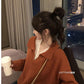 Autumn and Winter Loose Bottoming Shirt European and American Style Fashion Casual Sweater Short Pullover Knitted Blouse