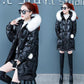 Glossy Mid-length Down Padded Jacket Women's Winter Thickening Bread Coat Cotton-padded Coat Loose Disposable Padded Jacket Padded Coat
