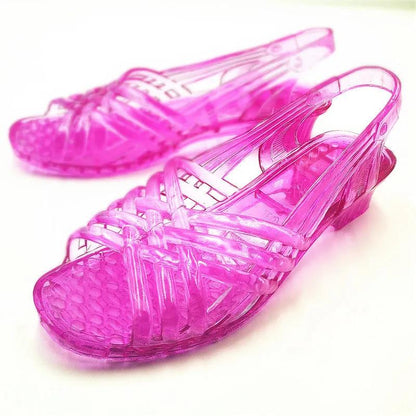 Jelly Shoes Women Summer Soft-soled Beach Shoes Non-slip Thick-soled Pregnant Women Slippers Rain Boots Sandals Hole Shoes