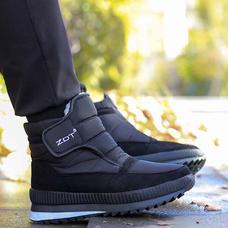 Men's High Tube Plus Velvet Cotton Shoes Anti-slip Warm Shoes Waterproof Warm Snow Boots Men's Cotton Boots