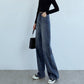 Plus Size Trousers Women High Waist Long Harem Pant Casual Loose Pleated Denim Wide Leg Pants