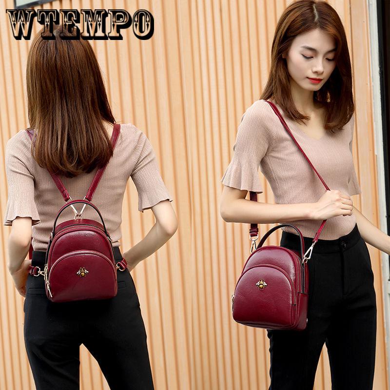 Backpack Women Pu Leather Female Backpacks Teenager School Rucksack