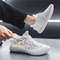 Korean Couple Breathable Running Net Shoes Summer Fly Woven Breathable Casual Sneakers Trend Canvas Coconut Shoes