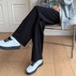Women's Waffle Wide-leg Pants Spring and Summer Students High-waisted Straight-leg Pants Loose and Thin Casual Sports Pants with Pockets Mopping Pants