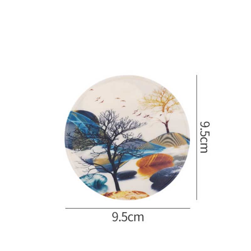4pc PVC Rubber Coaster Anti-scalding Table Mat Kitchen Pot Mat Round Bowl Mat Dish Mat Non-slip