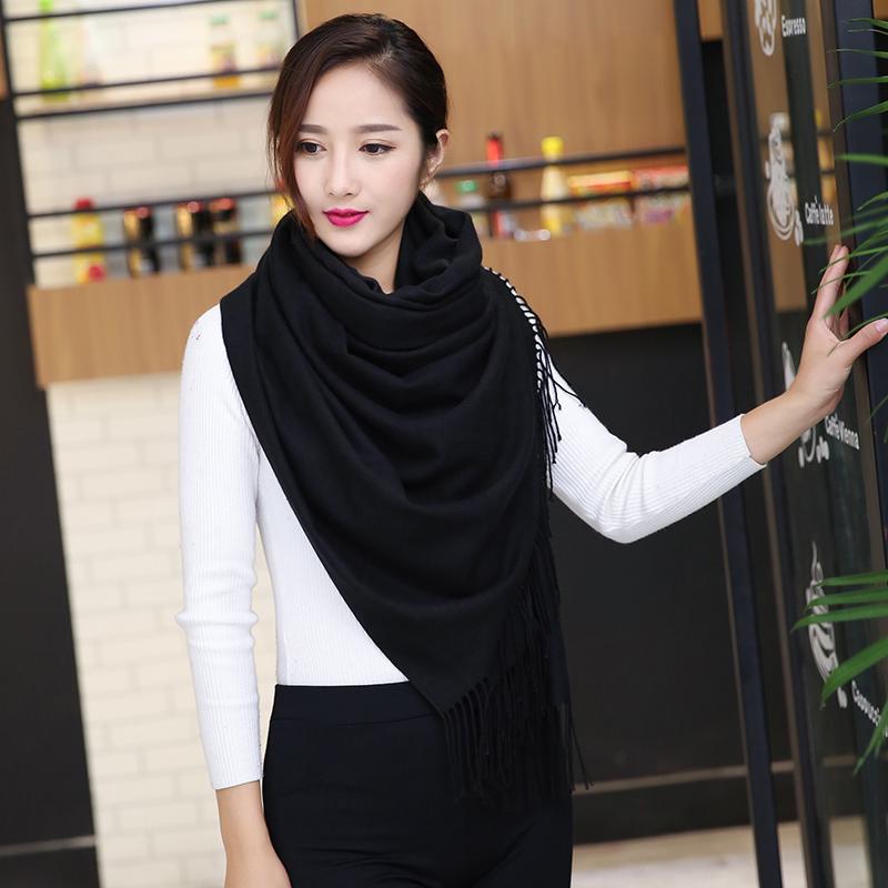 Solid Color Soft Women Scarf Cashmere Scarves Ladies Shawl Wrap Fall Winter Pashmina Unisex