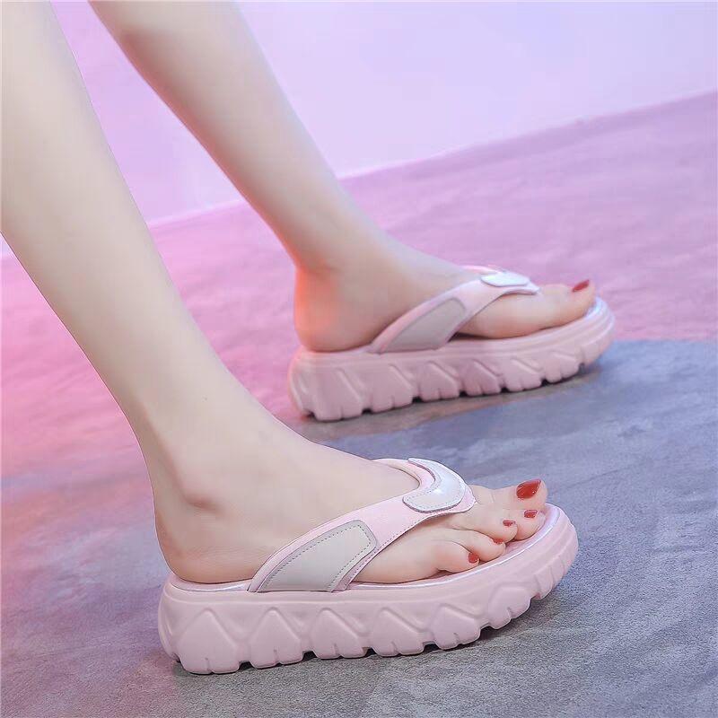 Flip-flops Women's Outer Wear Fashion Flip Flops Sandals Summer Cakes Thick-soled Beach Shoes