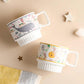 Blue Lotus Cute Rabbit Ceramic Cup Home Mug Girls High-value Couple Cup Large-capacity Water Cup