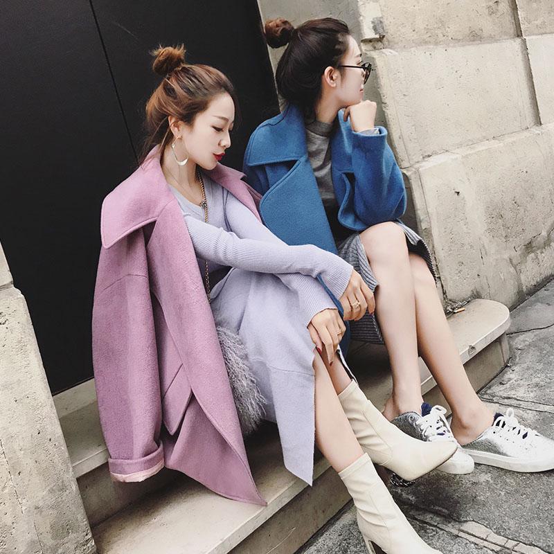 Women Wool Coat Female Winter Woolen Jacket Women's Popular Outerwear Woolen Coat Women Overcoat