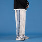 WTEMPO Men's Buttoned Pants Straight Basketball Sweatpants Plus Size Loose Casual Pants