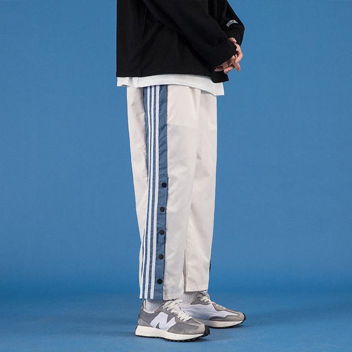 WTEMPO Men's Buttoned Pants Straight Basketball Sweatpants Plus Size Loose Casual Pants