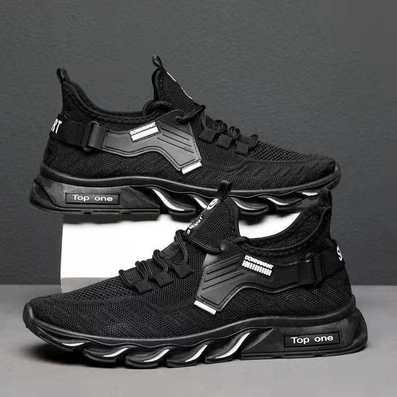 Summer Men's Shoes Breathable Casual Sports Shoes Running Shoes Mesh Shoes Flying Knitted Shoes