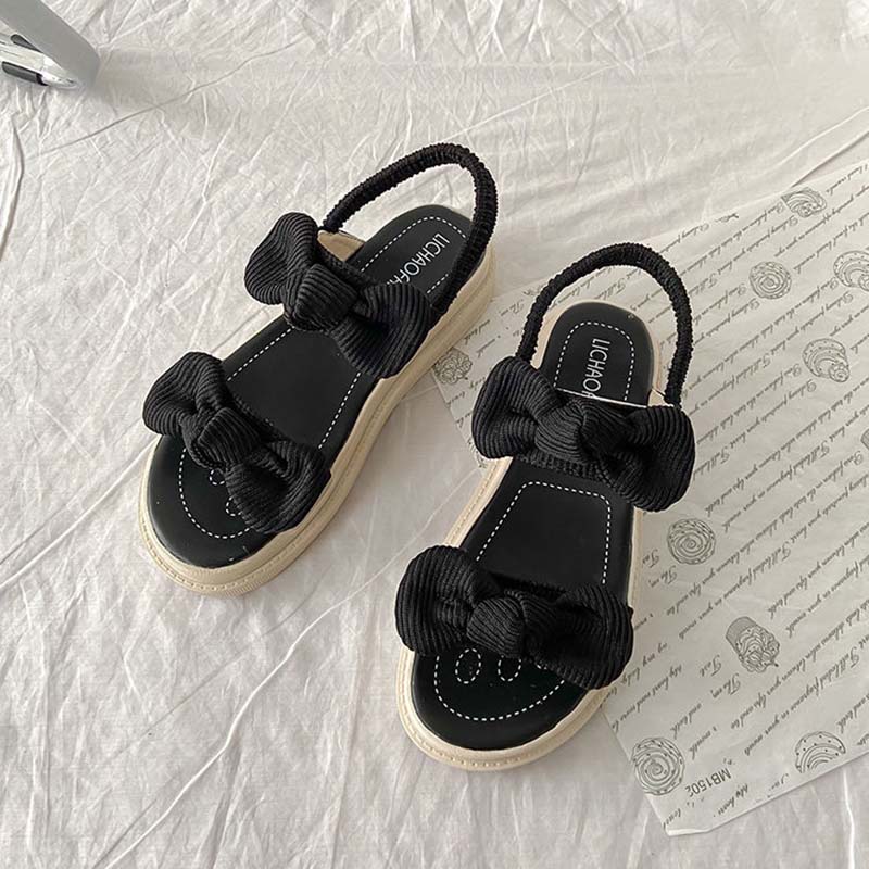 Outer Wear Sandals Female Summer Flat Bottom Fashion Student Fairy Style with Skirt