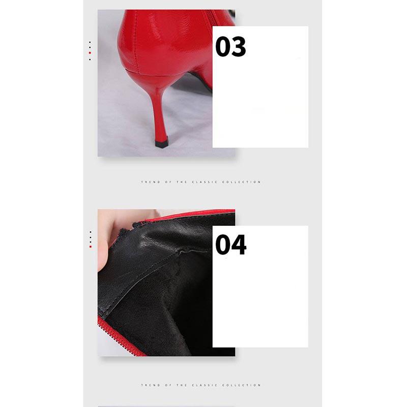 Stiletto Thin High Heels Pointed Toe Leather Sexy Martin Boots Ankle Women Boots Fur Boot Short Boot