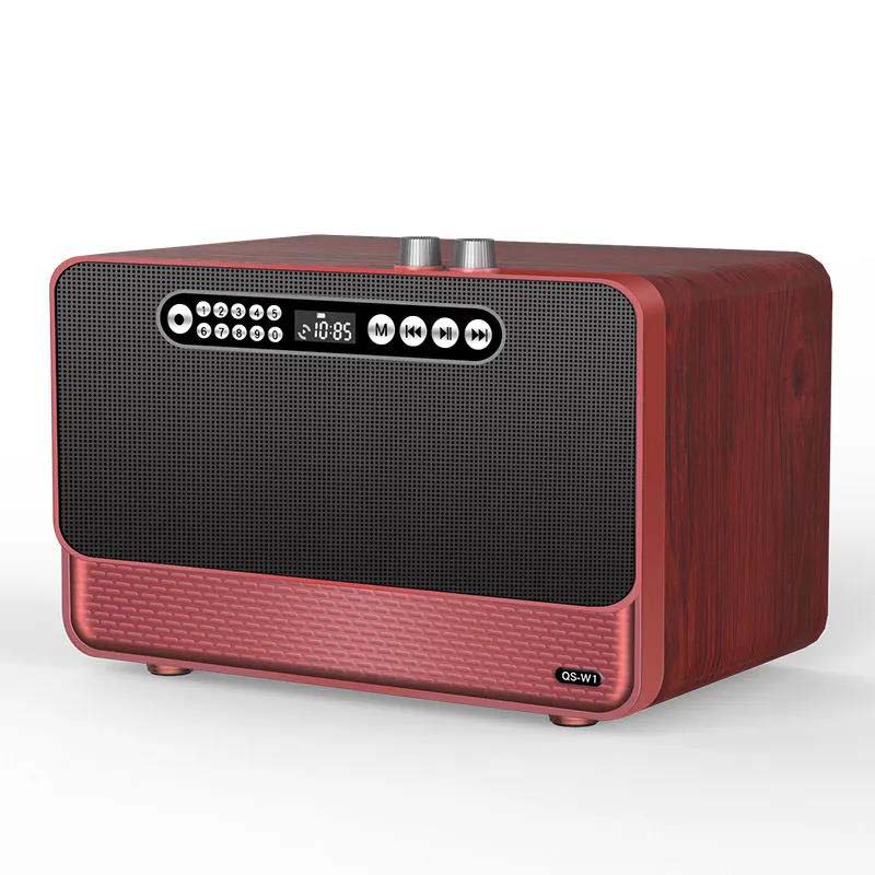 High-quality Wireless Bluetooth Speaker Subwoofer High-power Household Wooden Large Audio HIFI3d Surround Radio