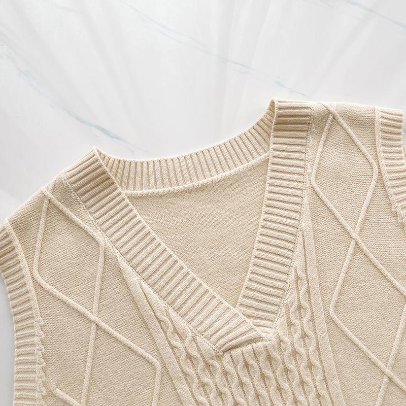 Knitted Vest Mid-length Thickened Loose V-neck Sweater Bottoming Shirt Coat