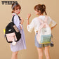 Canvas Backpacks Candy Color Waterproof School Bags Girls Laptop Backpacks Patchwork Backpack