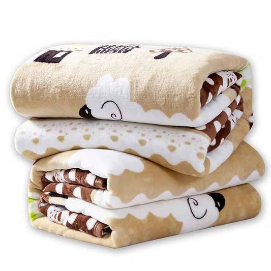 Home Textiles Flannel Plus Fleece Blanket Super Warm Soft Solid Blanket Coral Fleece Bedspread Mattress