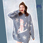 Pofulove Sweater Sweater Women Christmas Sweater Women's Mid-length Thick Loose Loose