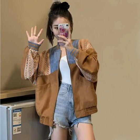 Baseball Jacket Women's Spring and Autumn 2022 New Spring Retro Hong Kong Flavor Korean Version Loose Casual All-match Autumn Jacket