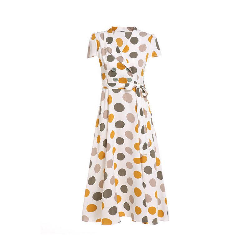Long Over-the-knee Short-sleeved Chiffon Dress Women's Autumn Wear Slim High-end Temperament Spring Summer Long Skirt