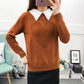Loose Sweaters Collar Sweater Thickened Mink Fur Female Students Knitted Loose Bottoming