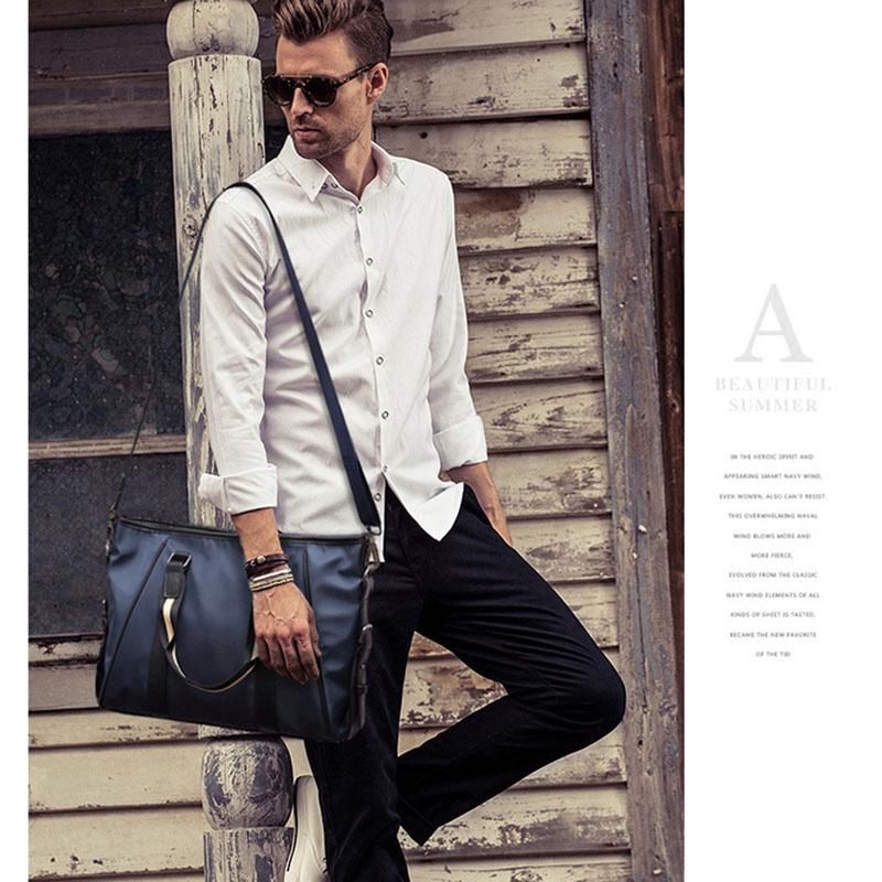 Business Briefcase Men Canvas Large Capacity Zipper Handbag Crossbody Bags Shoulder Computer Bag