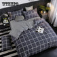 Casual Lattice 4Pcs Bedding Set Twin Full Queen King Size Bedroom Set Bedclothes Set