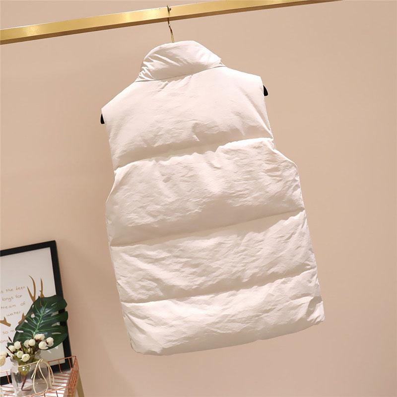 Autumn and Winter Loose Plus Size Vest Short Stand Collar Casual Jacket Fashion Simple Women's Down Cotton Vest