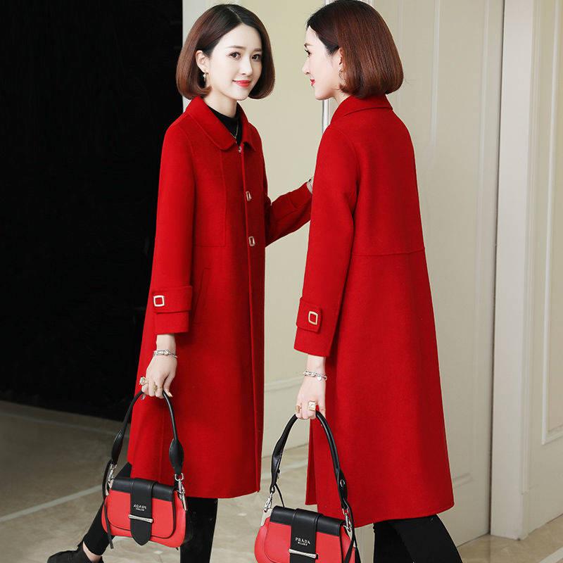 Womens' Woolen Coat Casual Warm Single Breasted Wool Overcoat Women Jacket