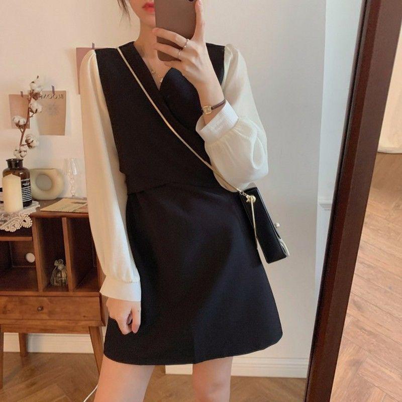 Chiffon Dress Women's Summer Dress long Sleeve Knee-length Daily Wear Office Dating Party