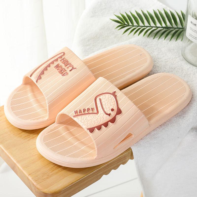 Summer Women Men Slippers Cartoon Dinosaur Thick Bottom Slide Sandals Ladies Couple Girls Boys Bathroom Shoes Zapatillas Mujer