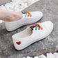 Spring and Summer Embroidered Breathable Canvas Shoes Women's Plus Size All-match Casual Flat Shoes