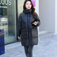 Women's Winter Korean Loose Quilted Coat Warm Stand-collar Down Jacket Women's Glossy Mid-length Down Jacket