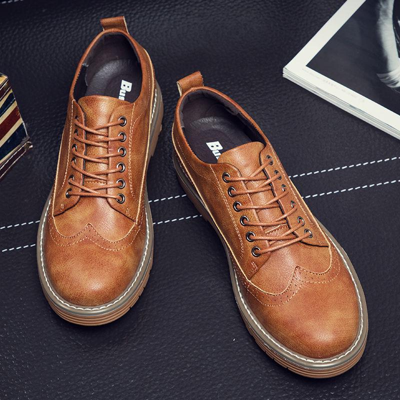 Oxford Shoes Men's Brock Leather Shoes Men's Work Shoes British Shoes Men's Casual Sneakers