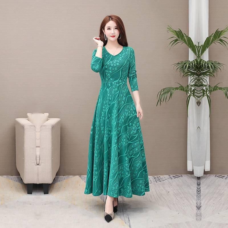 Women Floral Printed Party Dress Long Sleeve Sexy Long Women Elegant Bohemian Maxi Dress