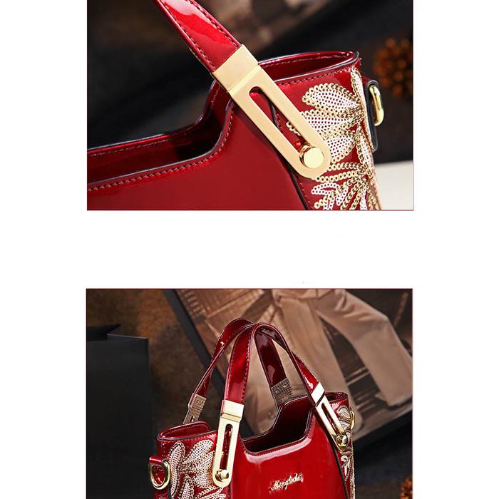 Patent Leather Shoulder Bag Female Evening Party Bag Handbag  Women Sequined Crossbody Tote