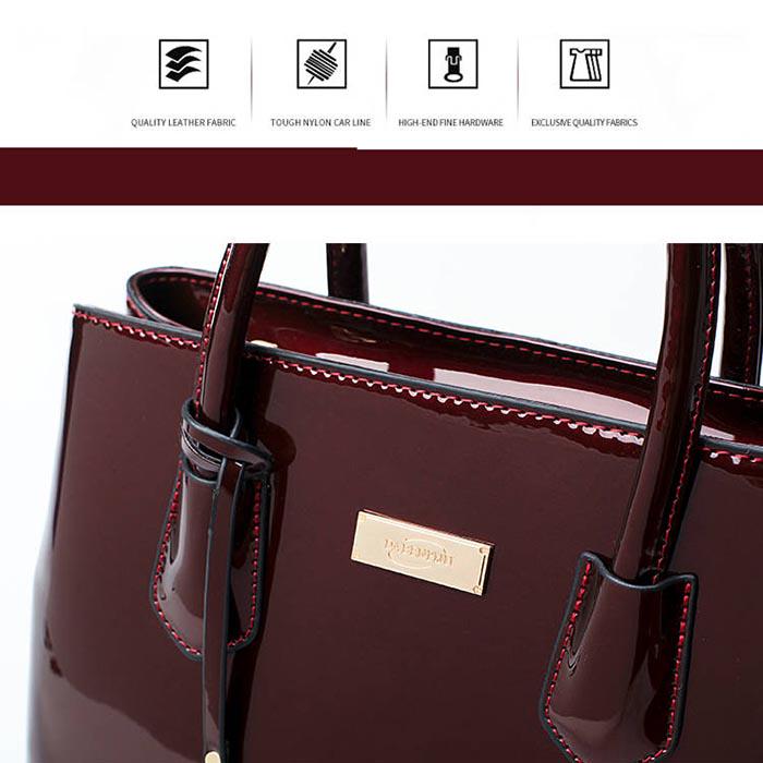 Fashion Minimalist Patent Leather Handbag Female Bright Skin Wild Messenger Bag Women Shoulder Bag