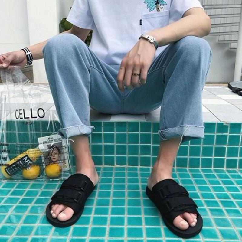 Sandals and Slippers Women's Summer Outdoor Wear Fashion All-match Slippers Korean Couple Students Non-slip Beach Shoes