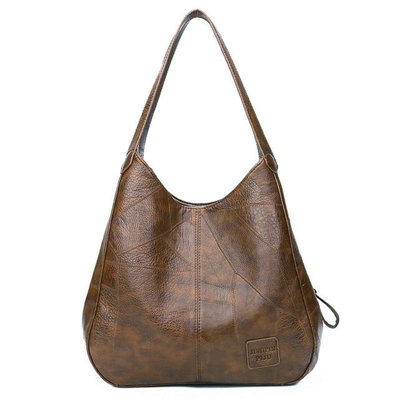 PU Dumplings Solid Color Lady Women Bag Retro Shoulder Bag Large Capacity Handbag