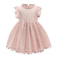 Princess Dress Children's Summer Cotton Dress Girls Korean Style Lace Flying Sleeves Hollow Child